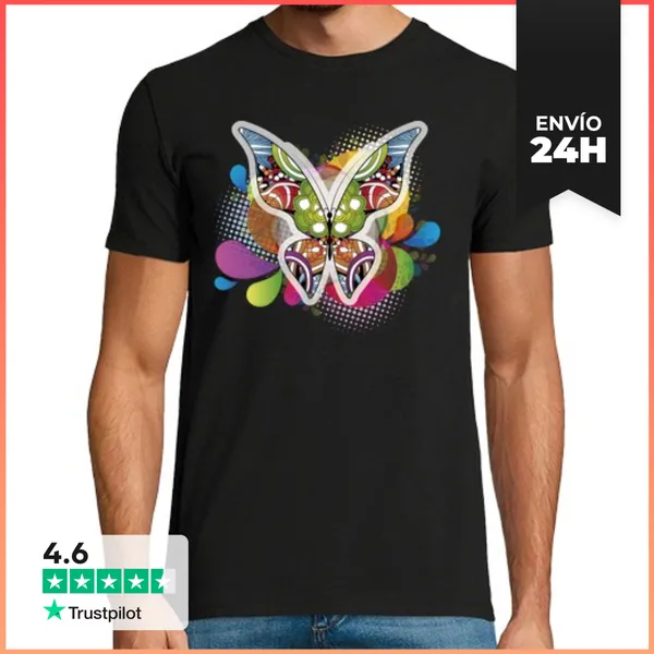Camiseta Hombre Clásica Mariposa PowerColor LaTostadora