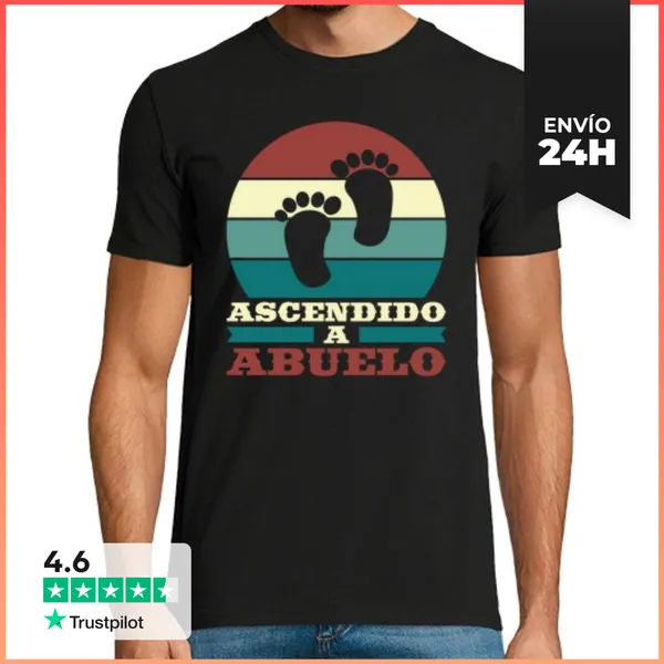 Camiseta Hombre Clásica Ascendido A Abuelo Nuevo Abuelo