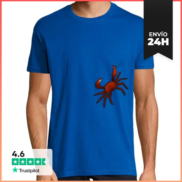 Camiseta Hombre Clásica Pellizco Cangrejo LaTostadora