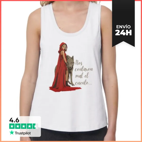 Camiseta Mujer Sin Mangas, Loose Fit Nos Contaron Mal El Cuento