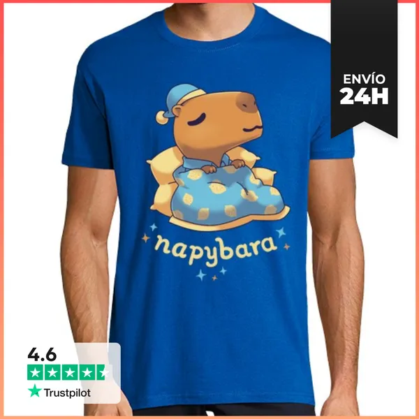 Camiseta Hombre Clásica Napybara Cute Capybara Nap LaTostadora