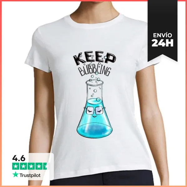 Camiseta Mujer Clásica Lindo Laboratorio De Química Del Matraz