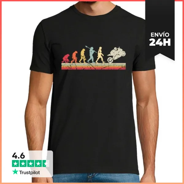 Camiseta Hombre Clásica Motocicleta Evolución Vintage Superbike