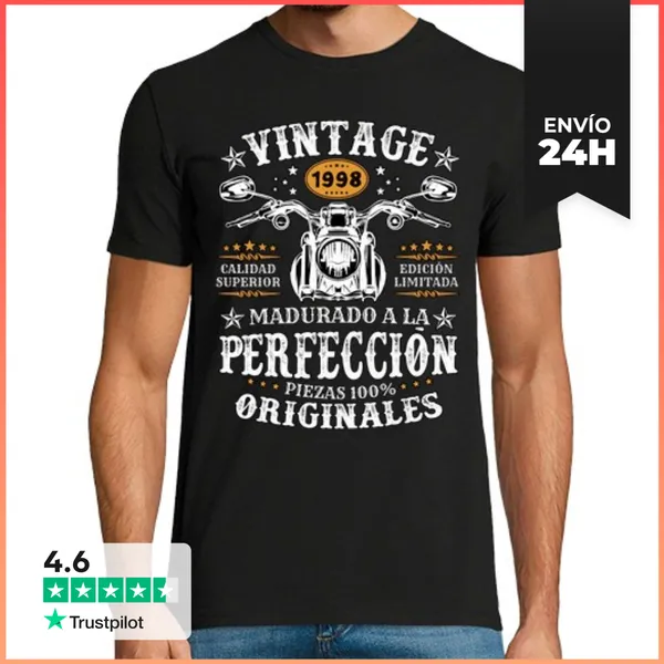 Camiseta Hombre Clásica Vintage Moto Madurado A La Perfección