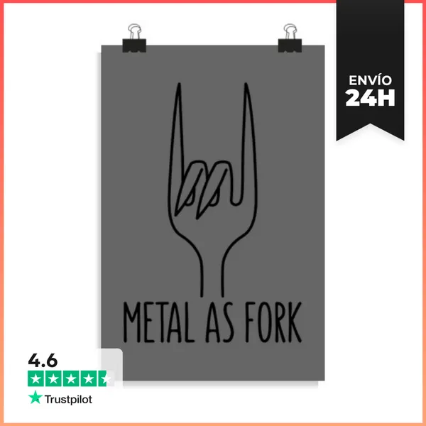 Póster Vertical Cuerno De Diablo Negro De Metal Como Te