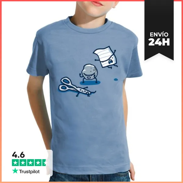 Camiseta Clásica Para Niños Piedra, Papel Y Tijera LaTostadora