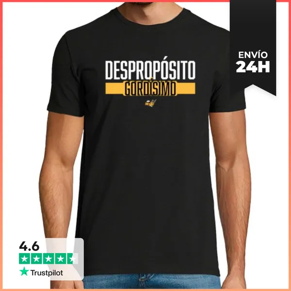 Camiseta Hombre Clásica Despropósito Gordísimo Negro Hombre