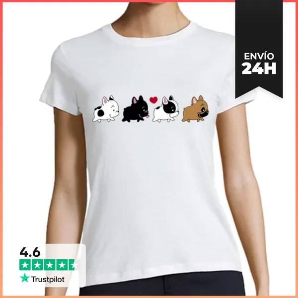 Camiseta Mujer Clásica Bulldogs Caminando LaTostadora