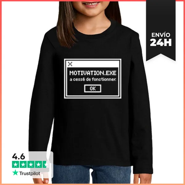 Camiseta Manga Larga Para Niños La Motivación Ha Dejado De