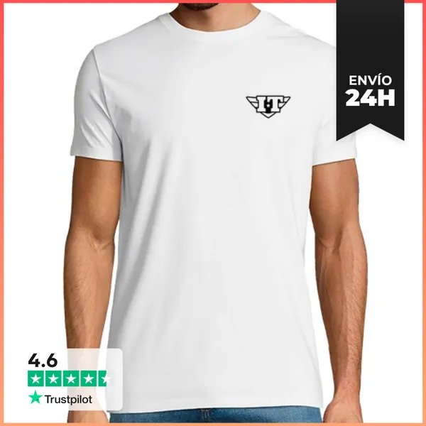 Camiseta Hombre Clásica Insignia IT 1 Pequeña Para Fondo Claro