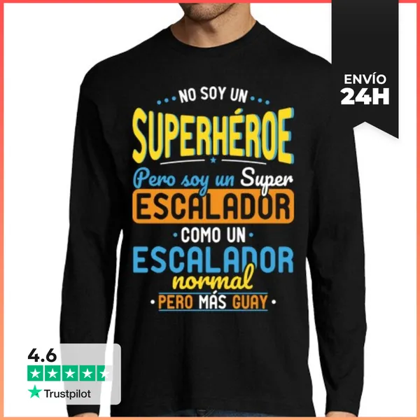 Camiseta Hombre Manga Larga No Superhéroe Pero Soy Super