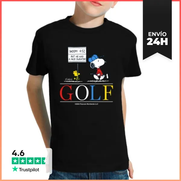 Camiseta Clásica Para Niños Snoopy Golf Nice Pullover LaTostadora