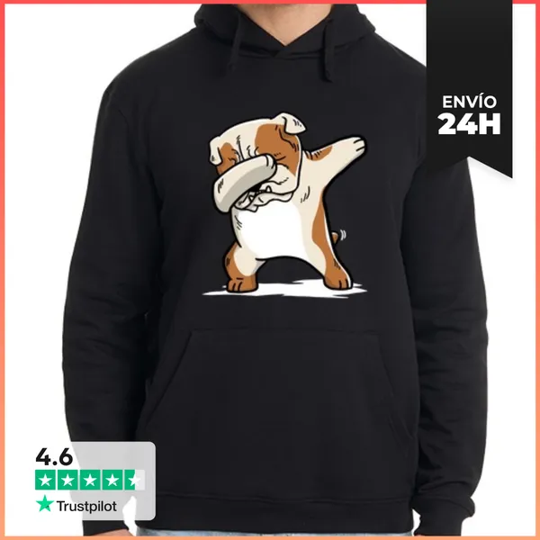 Sudadera Unisex Con Capucha Perro Bulldog Inglés DAB! LaTostadora