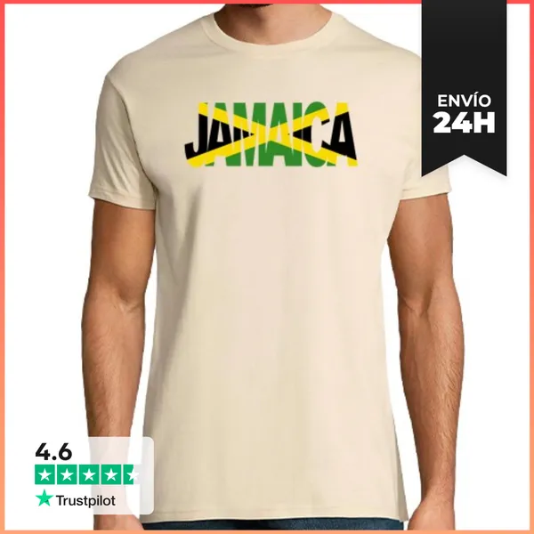 Camiseta Hombre Clásica JAMAICA (BANDERA) LaTostadora