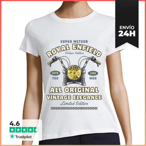 Camiseta Mujer Clásica Motos Clásicas Estilo 1996 Vintage Ropa