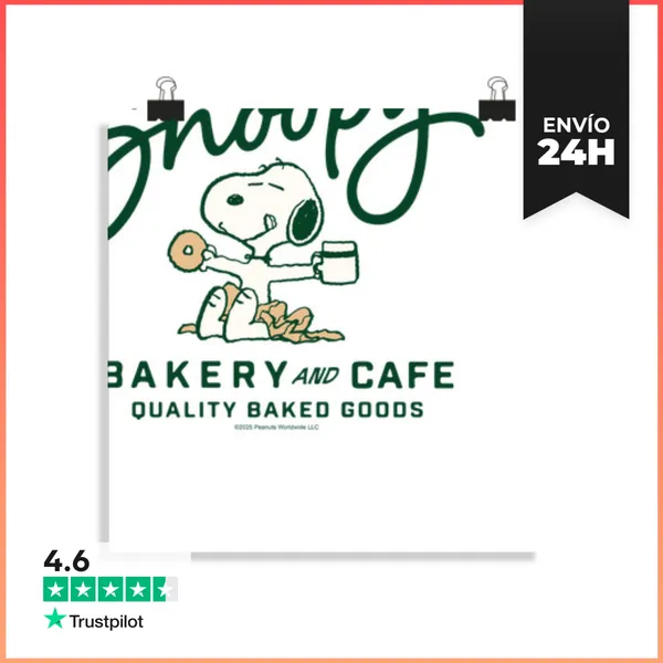 Póster Cuadrado Snoopy Bakery LaTostadora