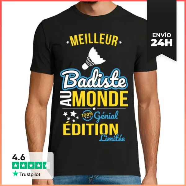 Camiseta Hombre Clásica El Mejor Jugador De Bádminton Del Mundo