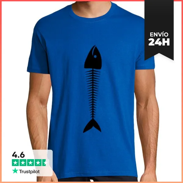 Camiseta Hombre Clásica Espina Pez LaTostadora