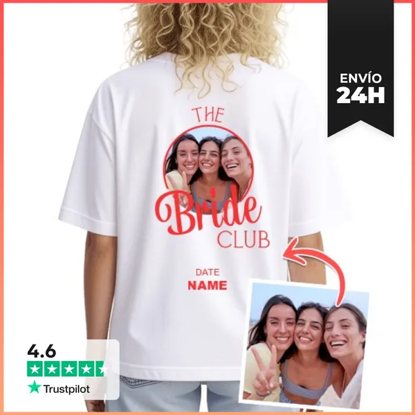 Camiseta Mujer Boxy Camiseta Oversize The Bride Club