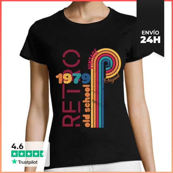 Camiseta Mujer Clásica 1979 Retro Vieja Escuela Vendimia