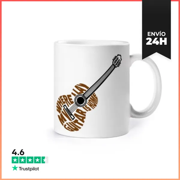Taza Where I Lay My Guitar Is Home LaTostadora