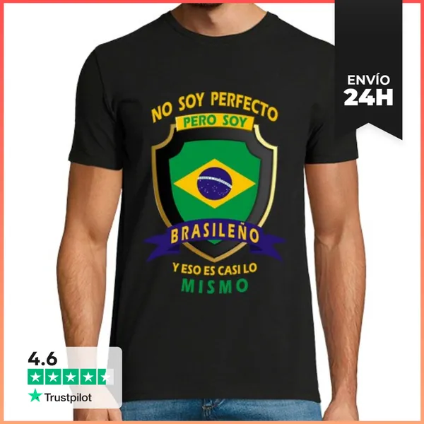 Camiseta Hombre Clásica No Soy Perfecto, Soy Brasileño Chico