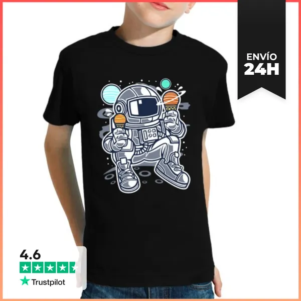Camiseta Clásica Para Niños Astronaut Ice Cream LaTostadora