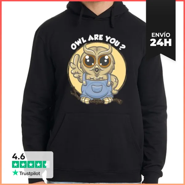 Sudadera Unisex Con Capucha Búho Eres Tu LaTostadora