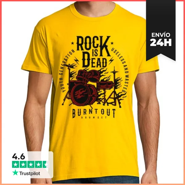 Camiseta Hombre Clásica Rock Is Dead 2 LaTostadora