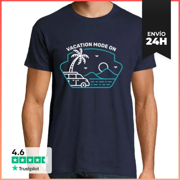 Camiseta Hombre Clásica Modo Vacaciones Activado 2 LaTostadora