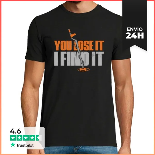Camiseta Hombre Clásica Cazador De Tesoros Detector De Metales