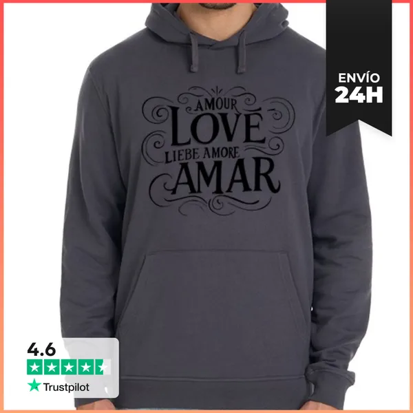 Sudadera Unisex Con Capucha Amor LaTostadora
