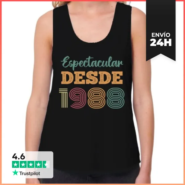 Camiseta Mujer Sin Mangas, Loose Fit ESPECTACULAR DESDE 1988