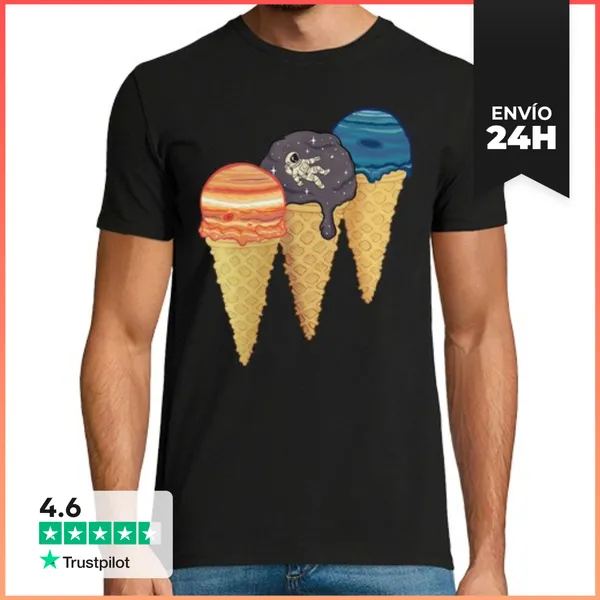 Camiseta Hombre Clásica Galaxy Ice Creams LaTostadora
