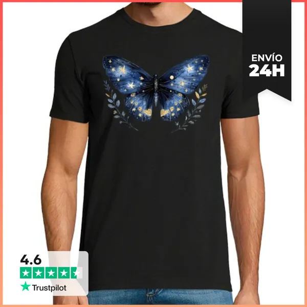 Camiseta Hombre Clásica Mariposa De Acuarela LaTostadora