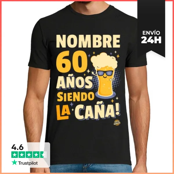 Camiseta Hombre Clásica 60 Años Siendo La Caña LaTostadora