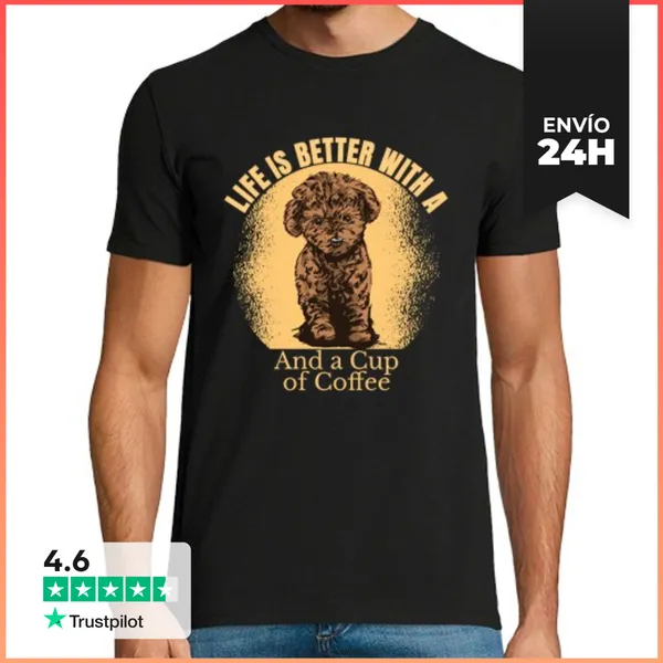 Camiseta Hombre Clásica La Vida Es Mejor Con Un Caniche Y Un Ca