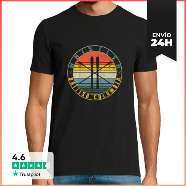 Camiseta Hombre Clásica Whistler Camisa De Columbia Británica