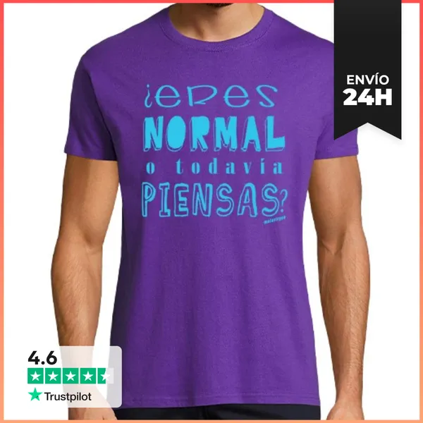 Camiseta Hombre Clásica ¿Eres Normal O Todavía Piensas? Azul
