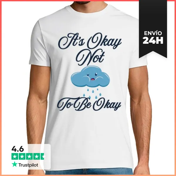 Camiseta Hombre Clásica Está Bien No Estar Bien En Inglés