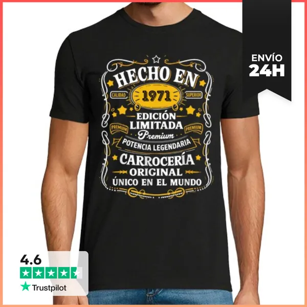 Camiseta Hombre Clásica Hecho En 1971 Edición Limitada Regalo