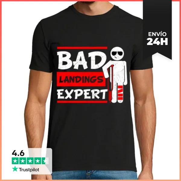 Camiseta Hombre Clásica Experto En Aterrizajes Fallidos Pierna