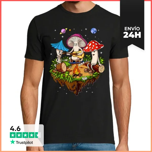Camiseta Hombre Clásica Bosque De Setas Bosque De Setas Puro