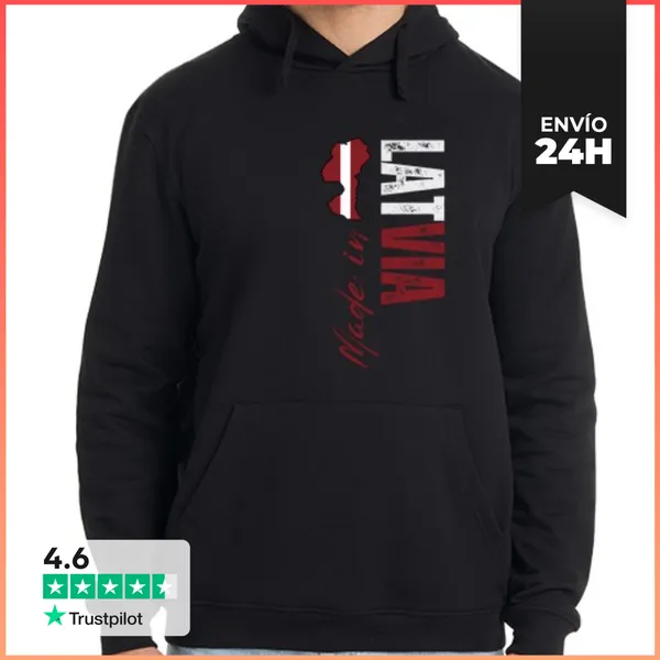 Sudadera Unisex Con Capucha Hecho En Letonia, Orgullo Letón