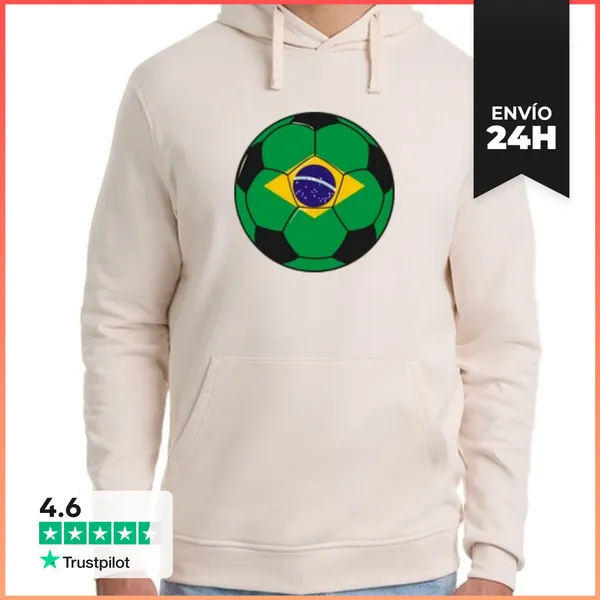 Sudadera Unisex Con Capucha Equipo De Fútbol Brasil LaTostadora