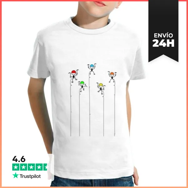 Camiseta Clásica Para Niños CamisetaNiño AlpinistasColores