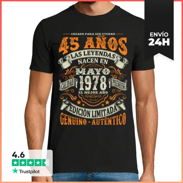 Camiseta Hombre Clásica 45 Años - Mayo 1978 LaTostadora