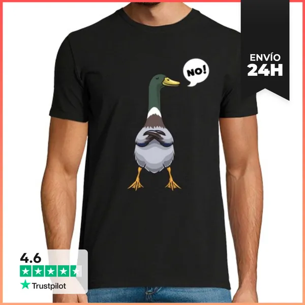 Camiseta Hombre Clásica Terco Pato Corriendo Sin Patos Corriend