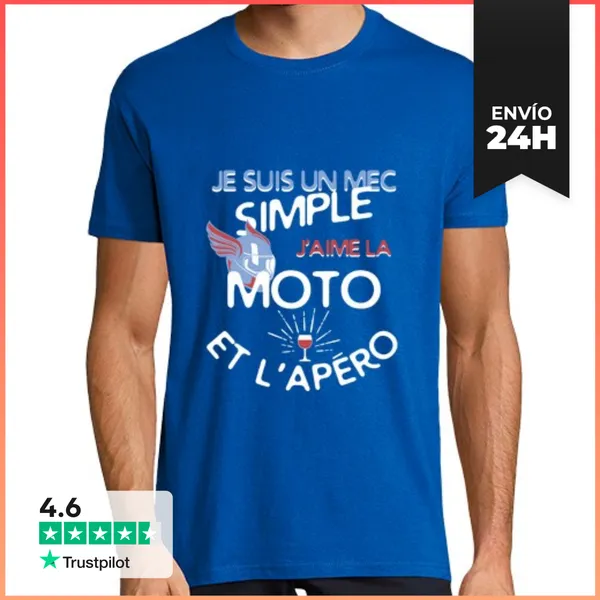 Camiseta Hombre Clásica Un Chico Simple - Motocicleta LaTostadora