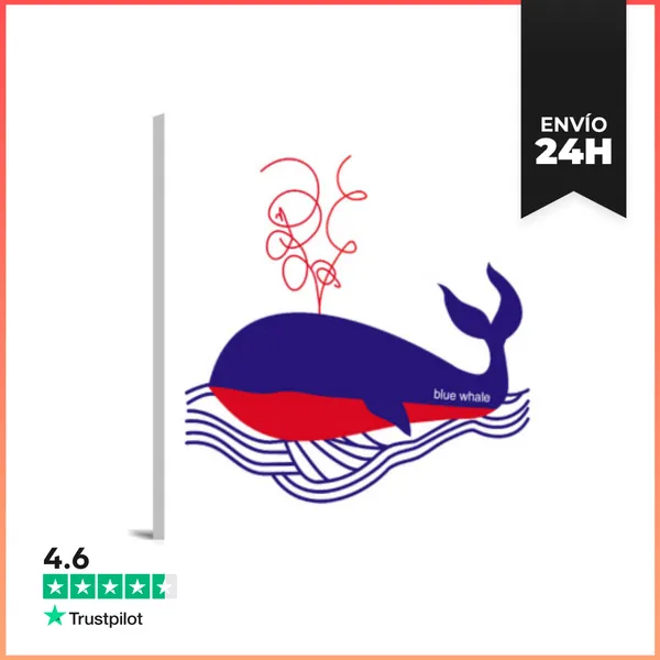 Lienzo Cuadrado Blue Whale L LaTostadora